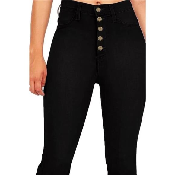 High Waisted Flare Jeans for Women #Black_5buttons - Picture 4 of 4
